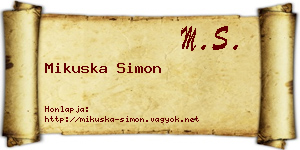 Mikuska Simon névjegykártya